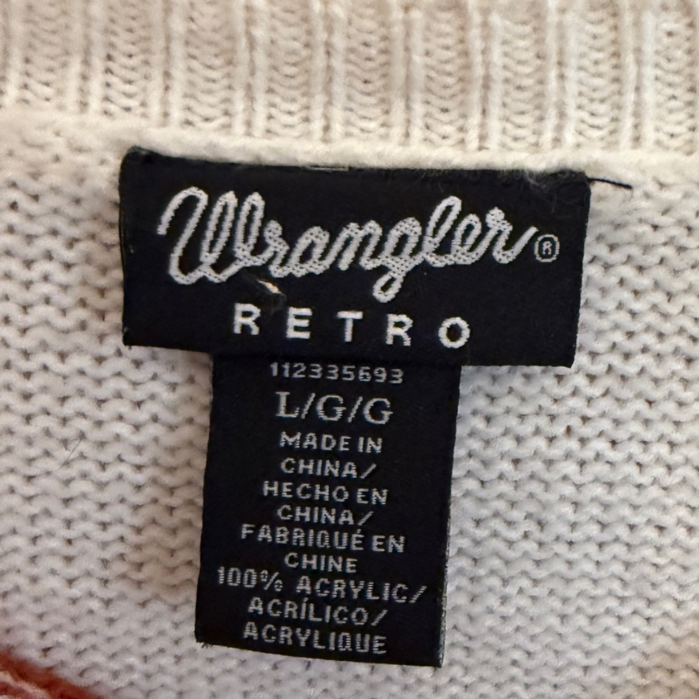 Wrangler Retro Womens Western Sweater in off white and rust Brown - Picture 4 of 7